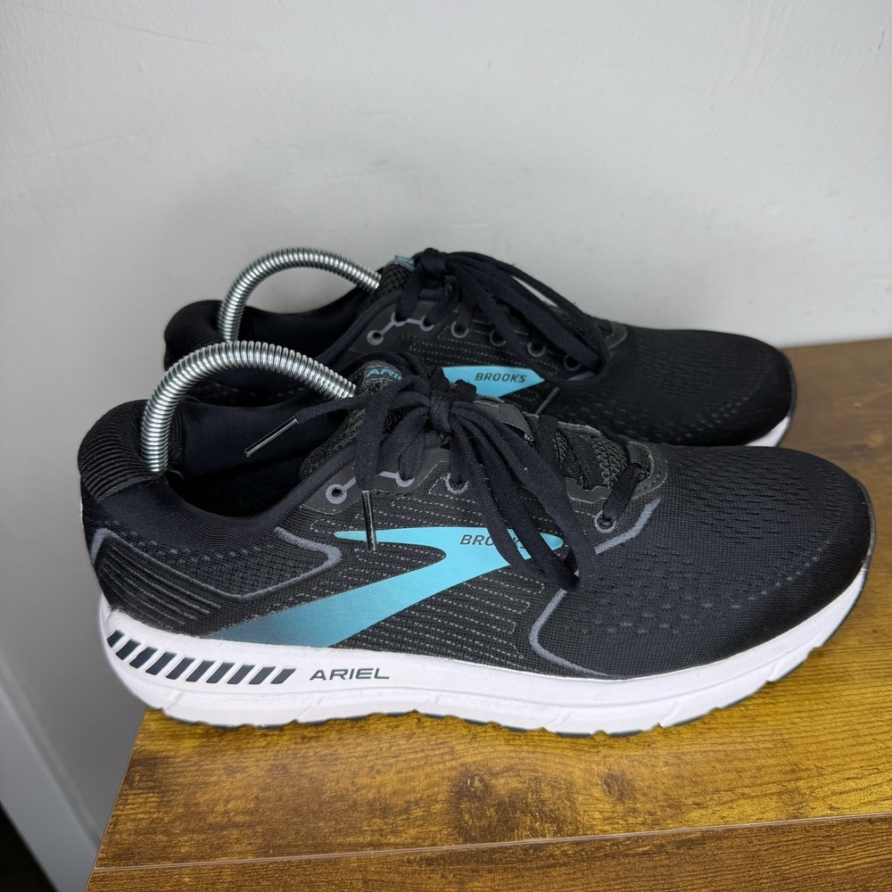 Brooks Ariel Athletic Shoes Black with Teal Accent
